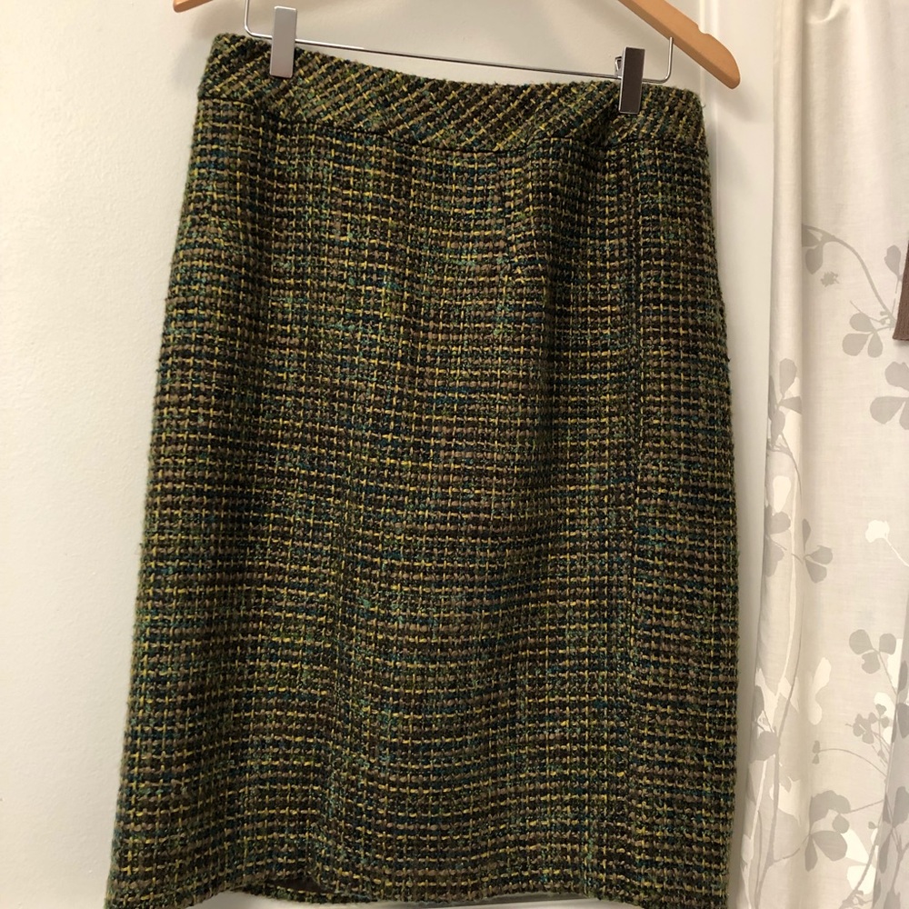 Coldwater Creek green wool skirt